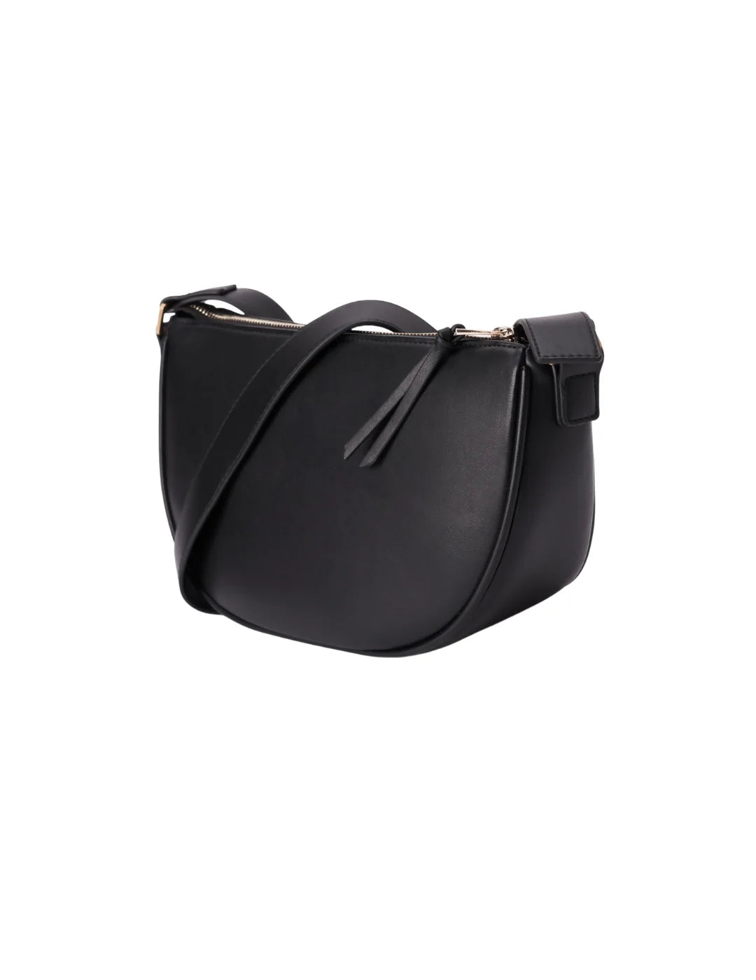 Bolso Bandolera Redondo Salsa Negro | Bicos de Fío