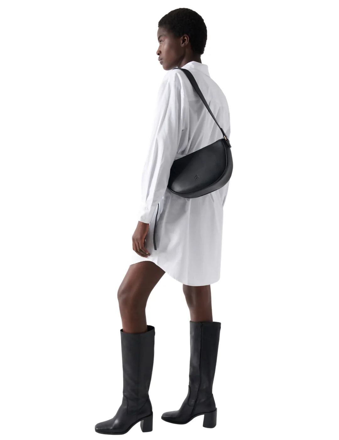 Bolso Bandolera Redondo Salsa Negro | Bicos de Fío