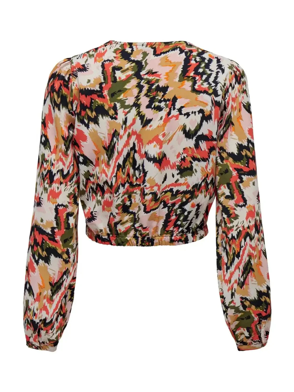 Blusa Corta Fruncida Estampada Only | Bicos de Fío