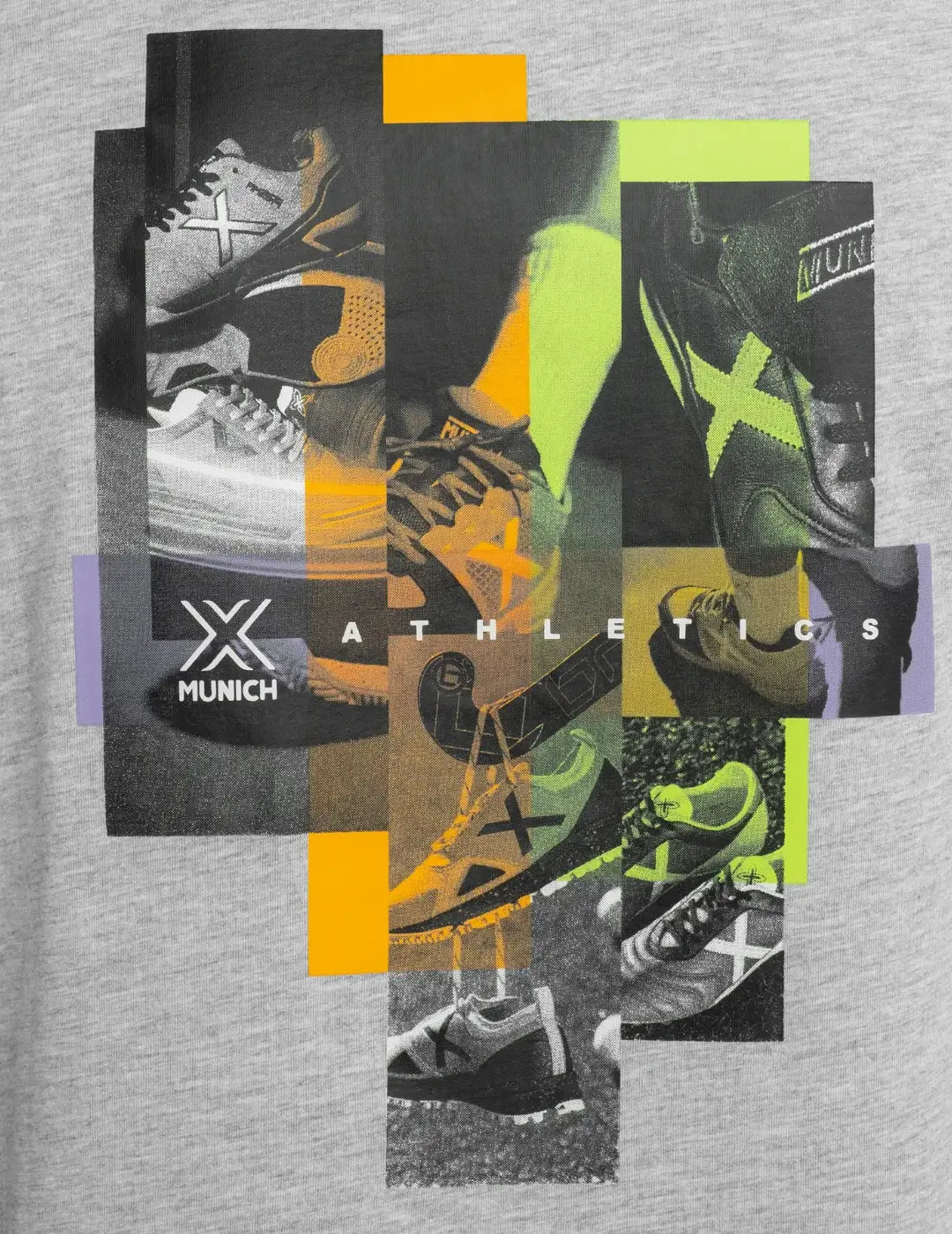 Camiseta Munich Athletic Collage Gris | Bicos de Fío
