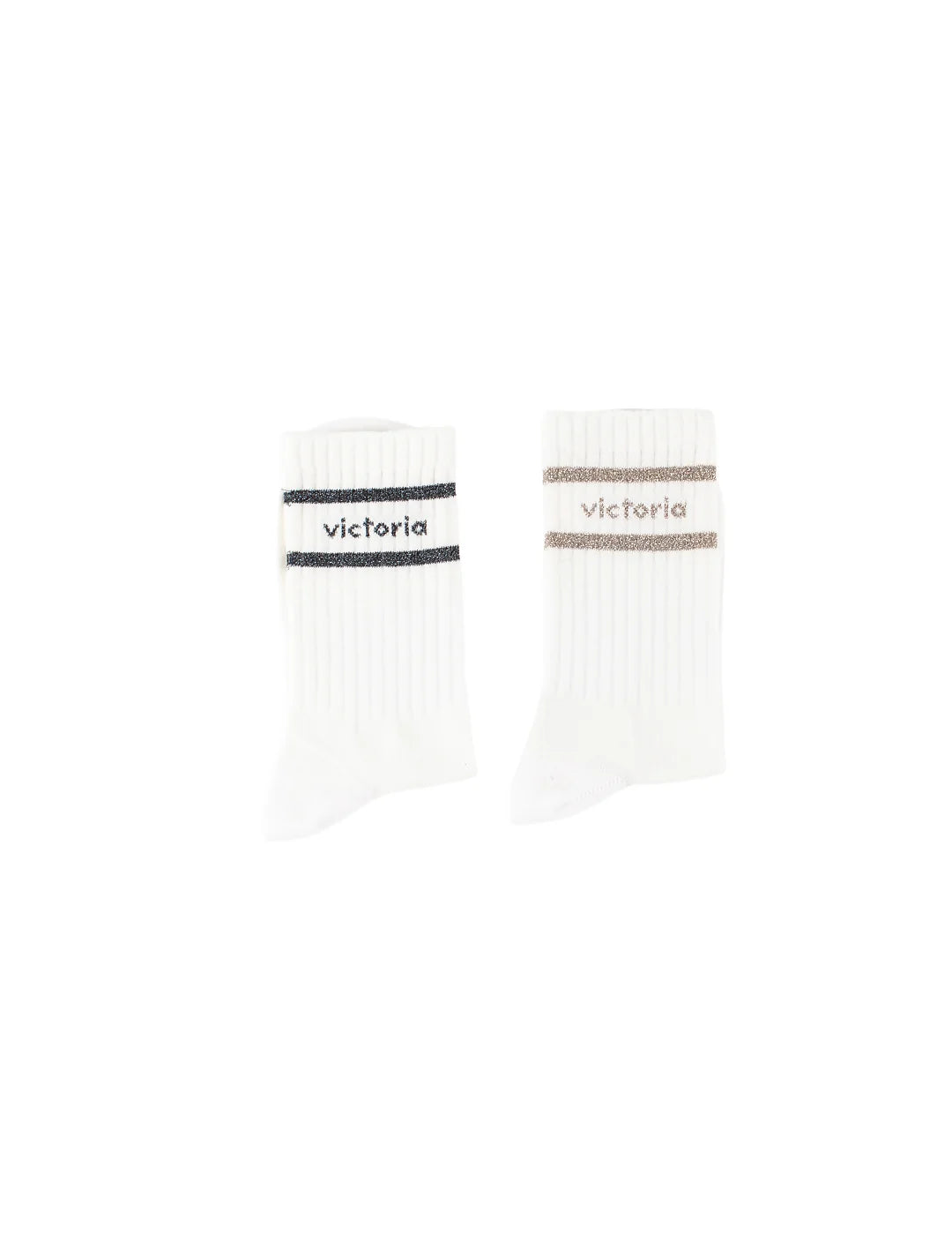 Calcetines Mujer Victoria Negro-Platino | Bicos de Fío