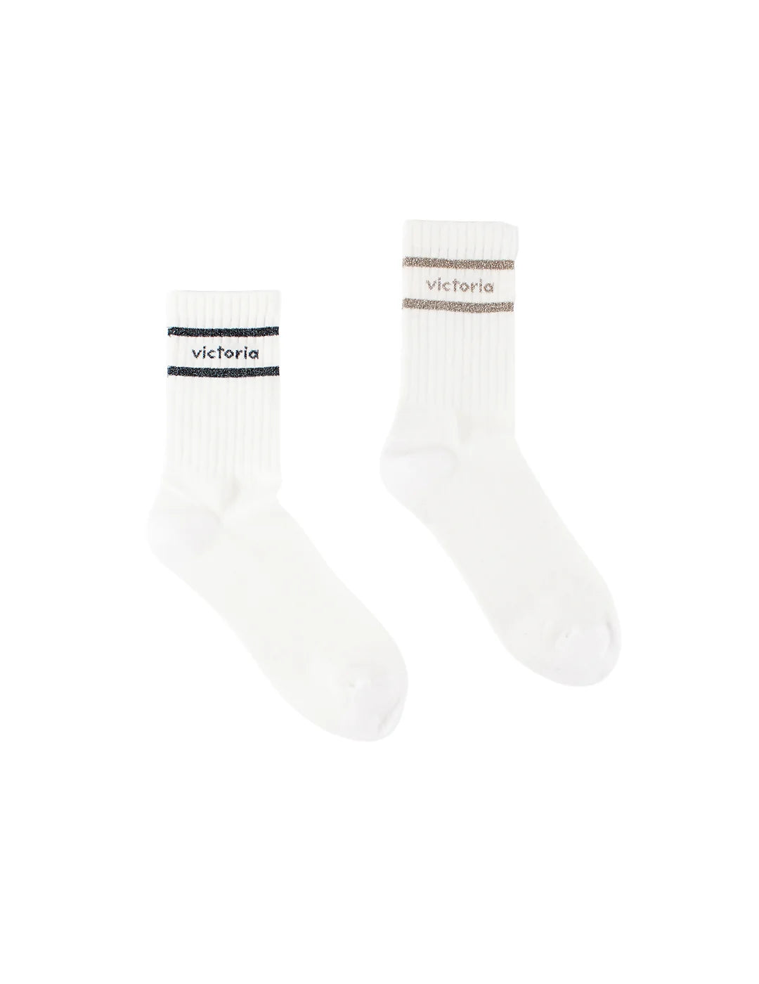 Calcetines Mujer Victoria Negro-Platino | Bicos de Fío
