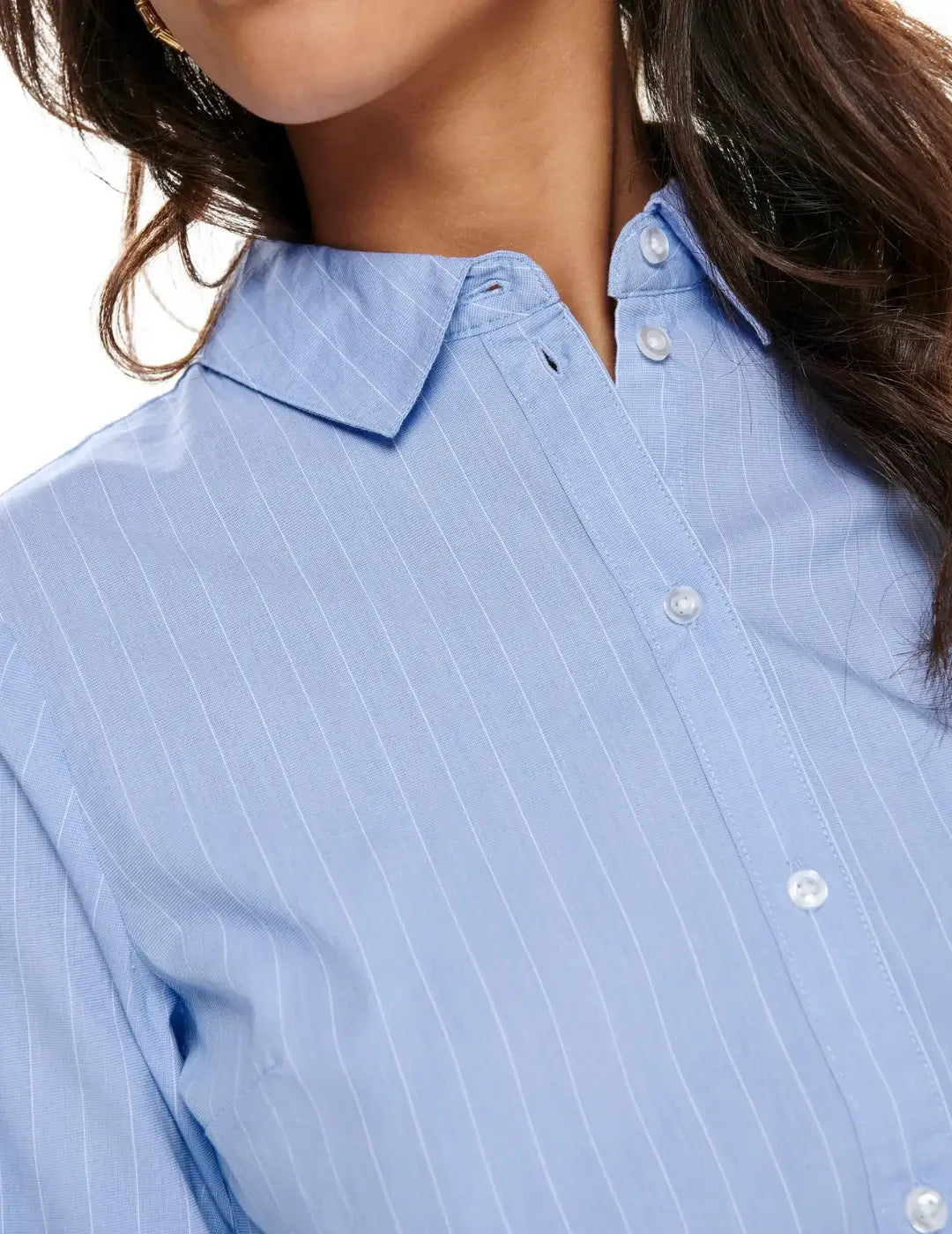 Camisa Mujer JDY Mio Raya Azul | Bicos de Fío