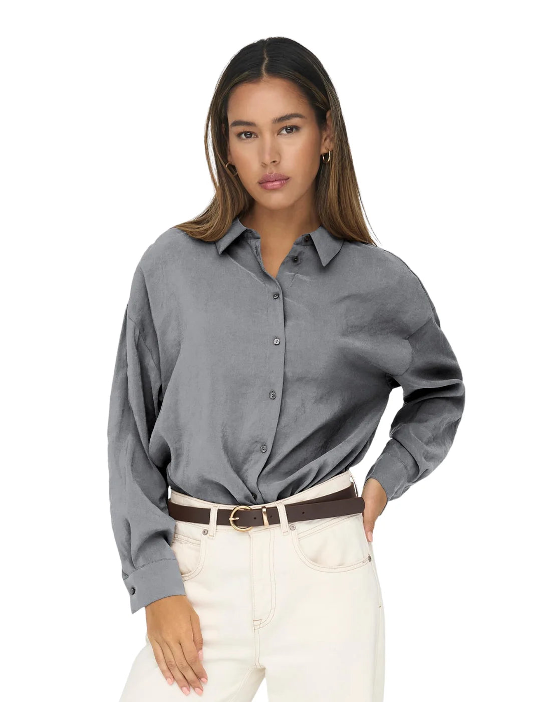 Camisa Only Onliris Gris | Bicos de Fío