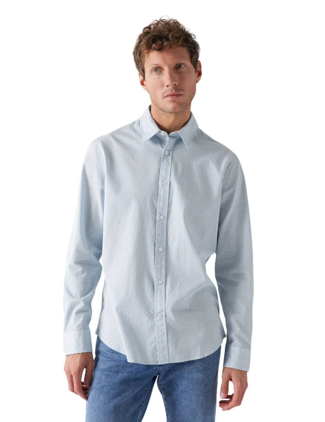 Camisa Azul Manga Larga Lisa Salsa | Bicos de Fío