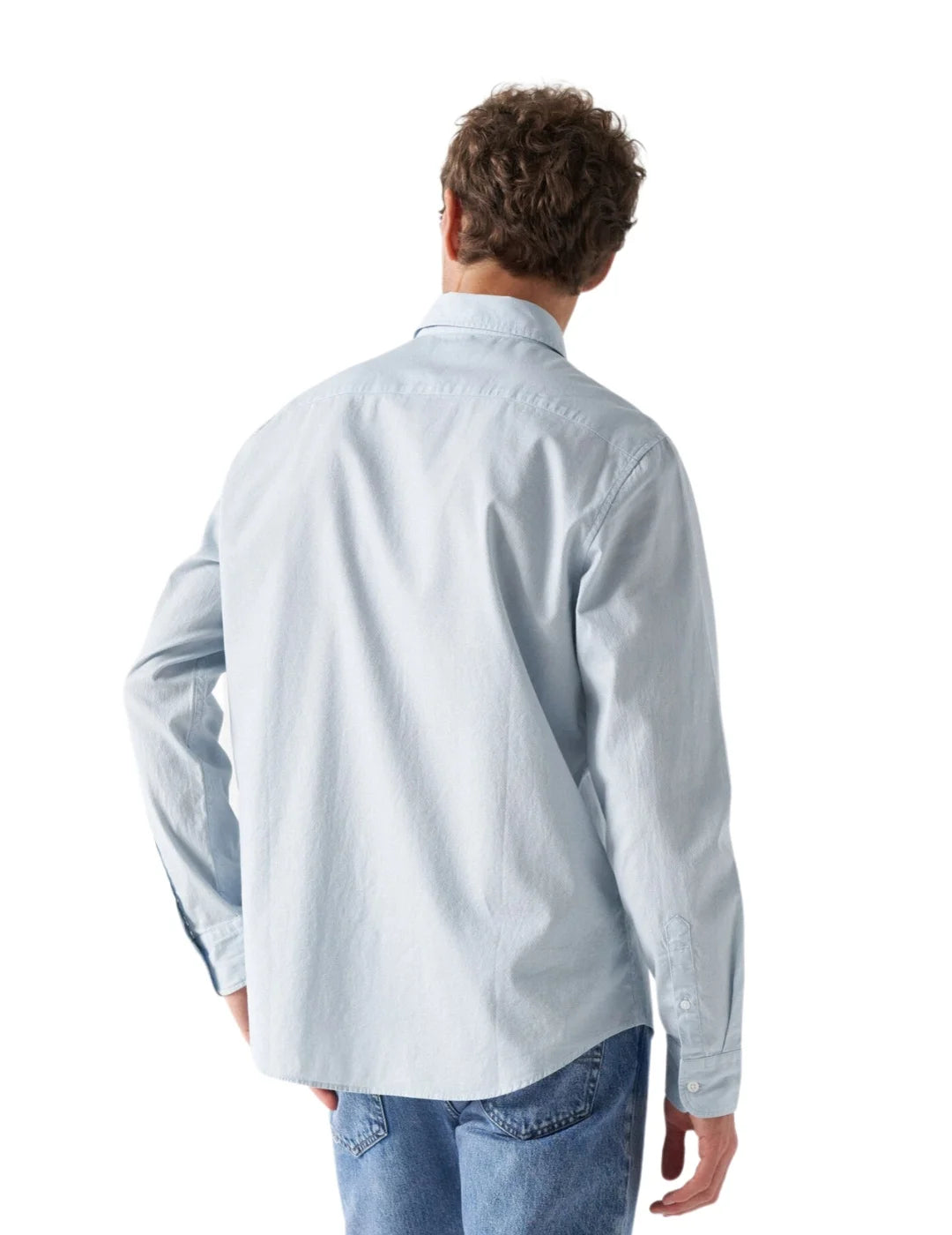 Camisa Azul Manga Larga Lisa Salsa | Bicos de Fío