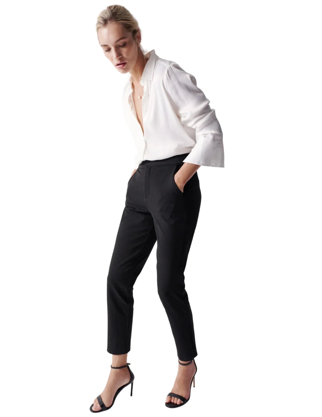 Camisa Blanca Lisa Satinada Salsa | Bicos de Fío