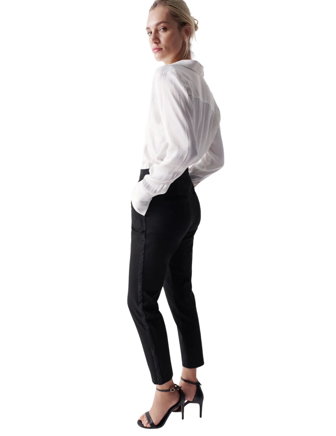 Camisa Blanca Lisa Satinada Salsa | Bicos de Fío
