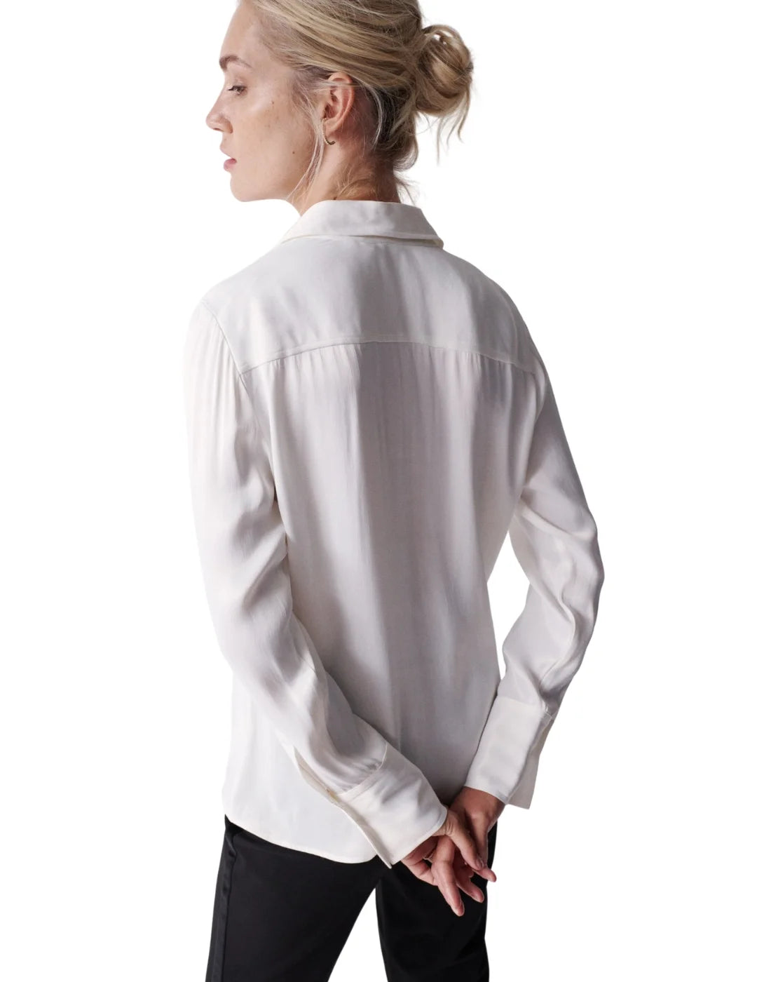 Camisa Blanca Lisa Satinada Salsa | Bicos de Fío