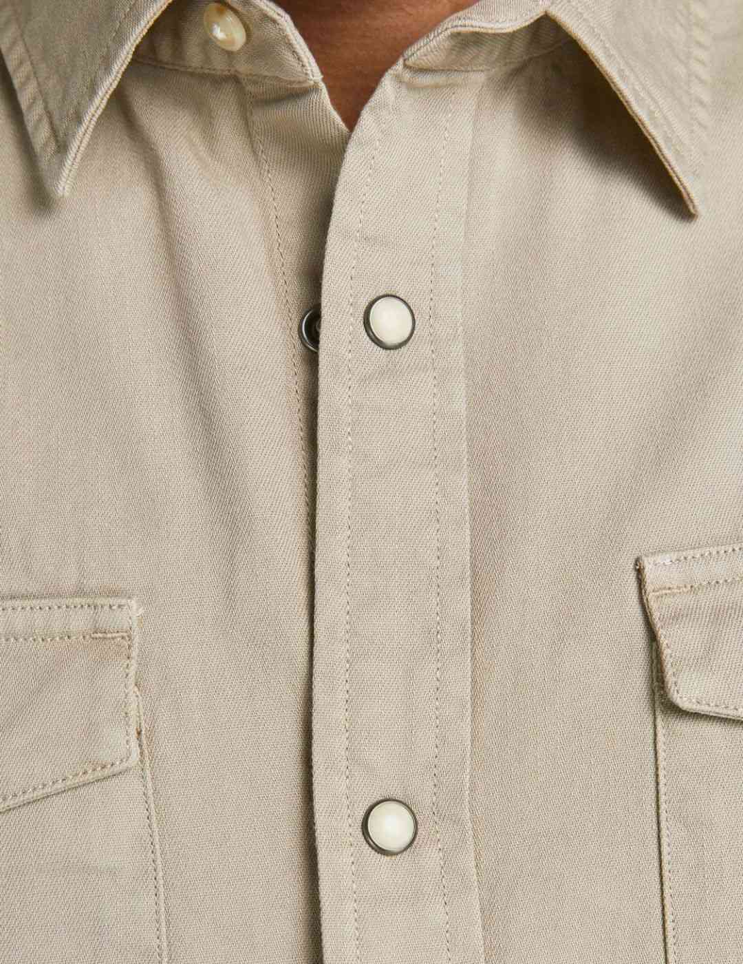 Camisa vaquera beige Jack and Jones | Bicos de Fío