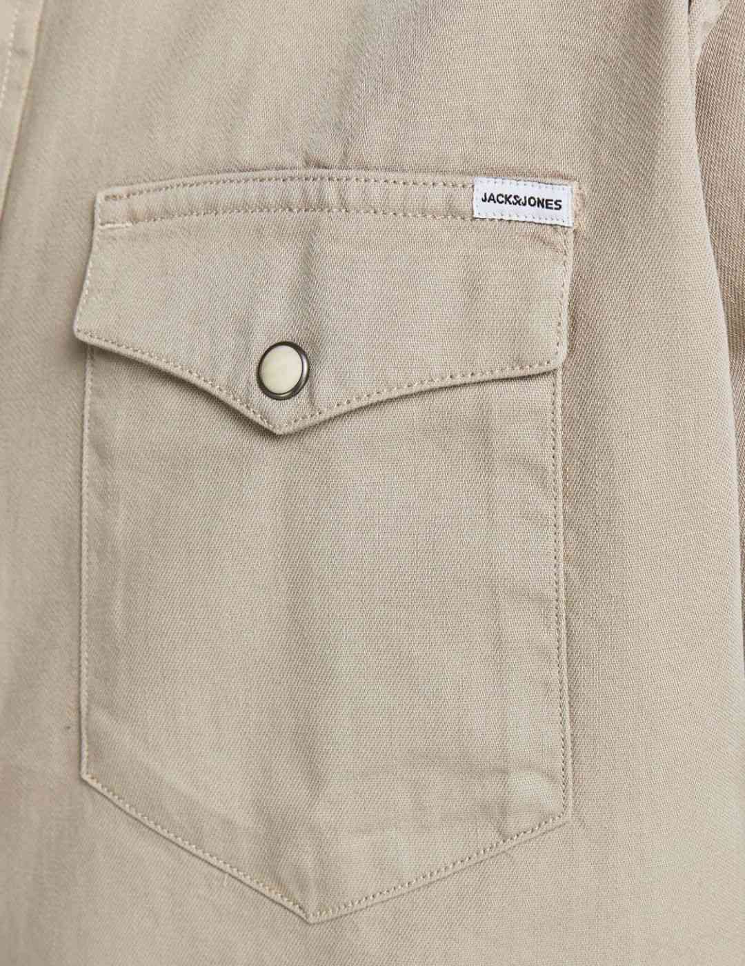 Camisa vaquera beige Jack and Jones | Bicos de Fío