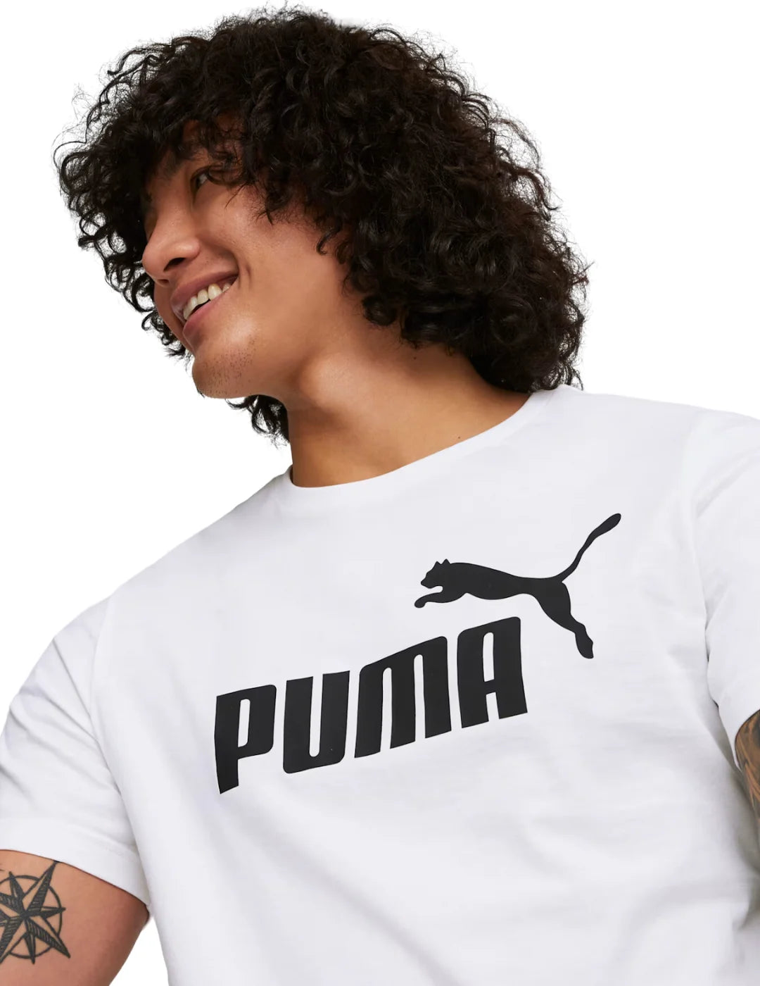 Camiseta PUMA Logo Essentials Blanco | Bicos de Fío