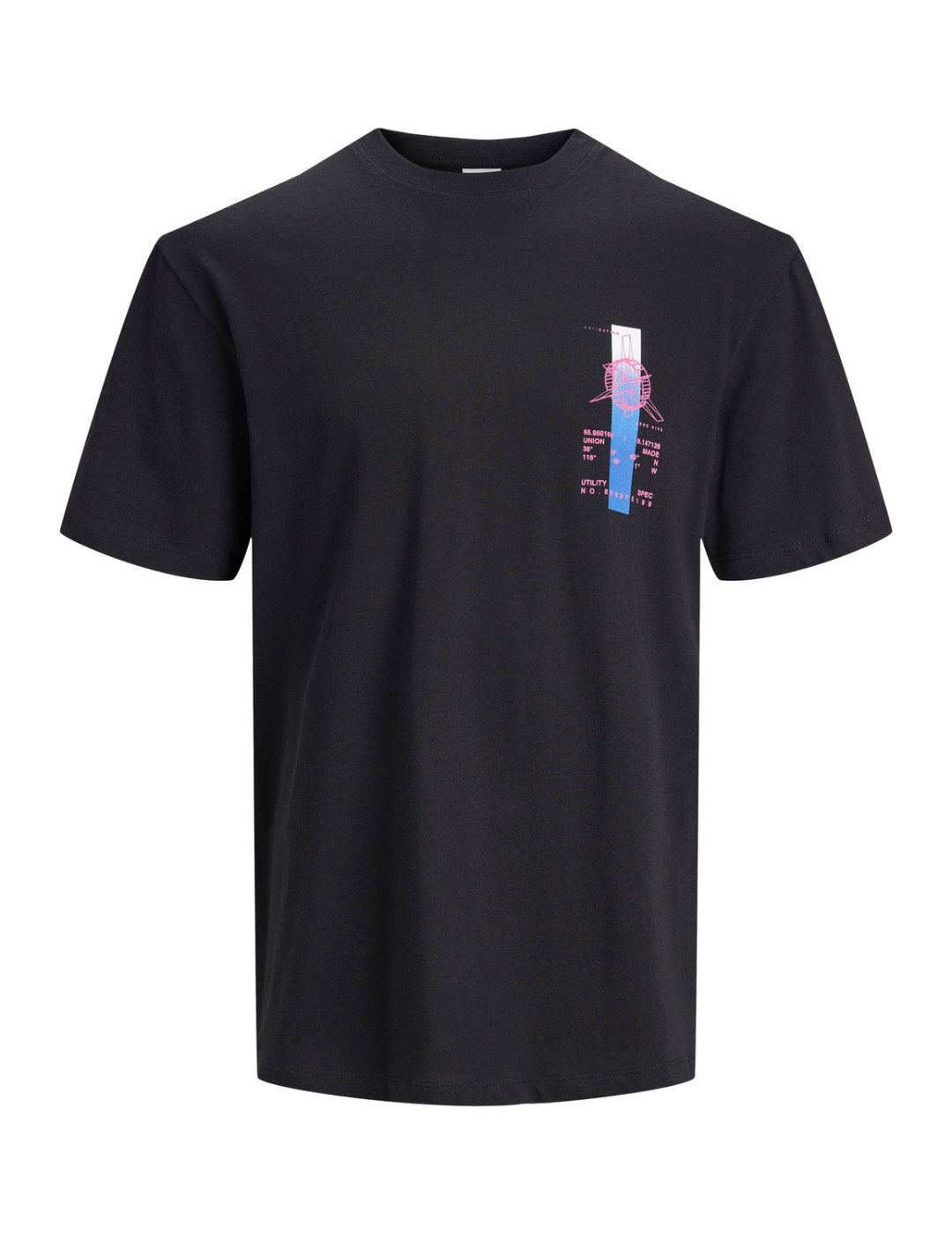 Camiseta negra estampada Jack and Jones Digitalized | Bicos de Fío
