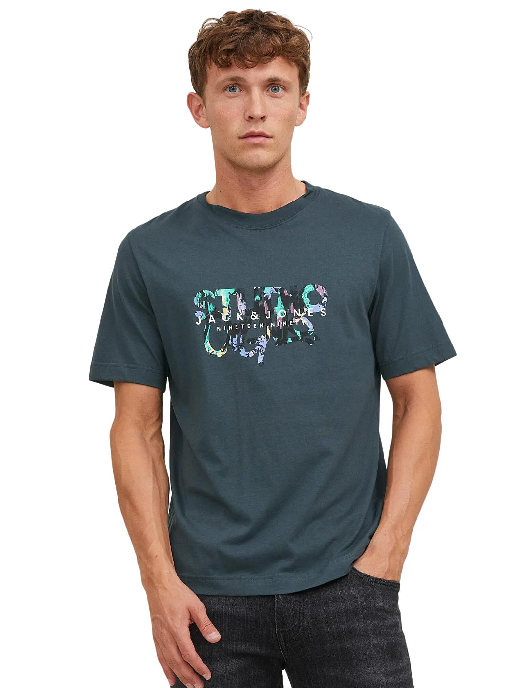 Camiseta Jack and Jones Estampada Verde | Bicos de Fío