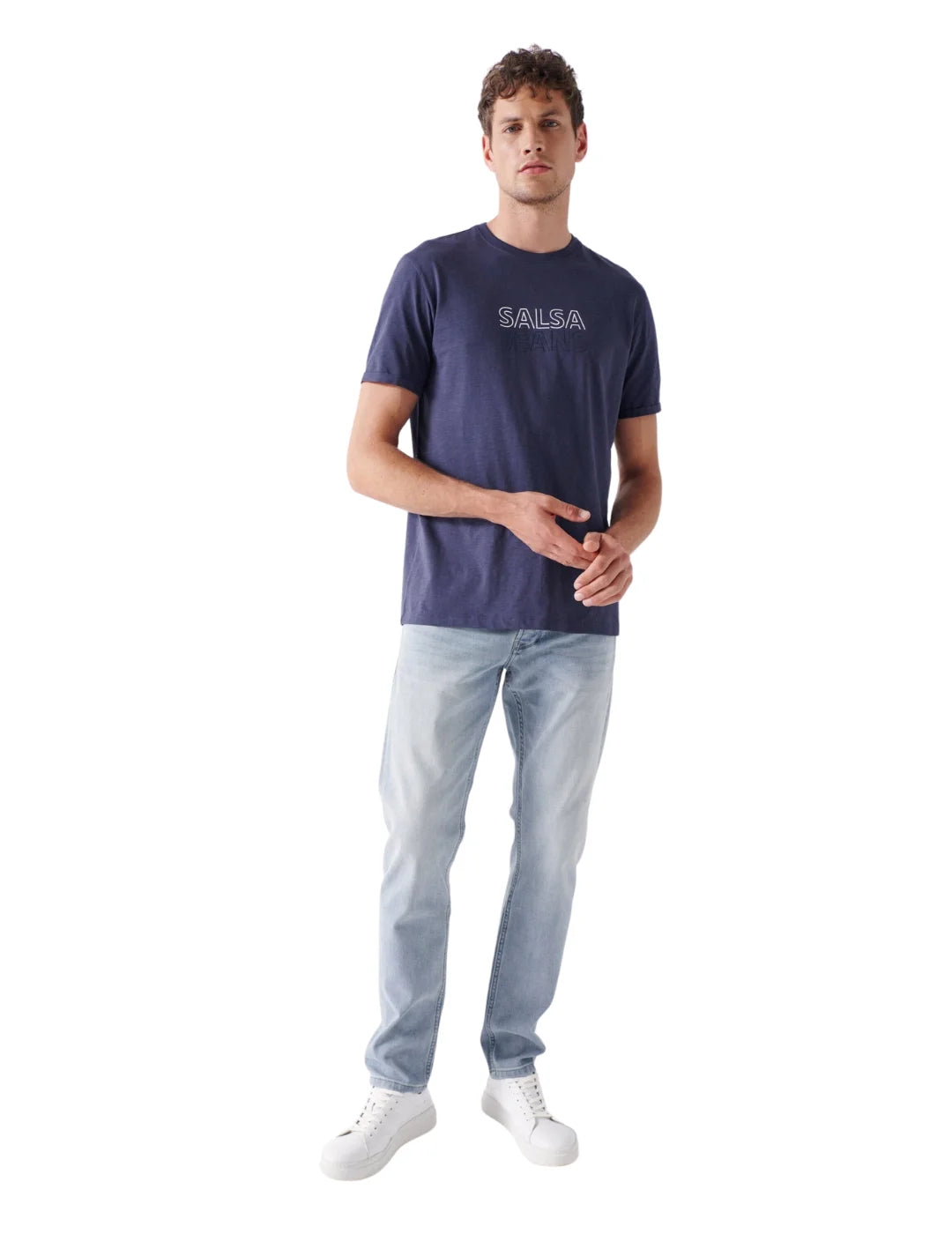 Camiseta Manga Corta Azul Salsa | Bicos de Fío