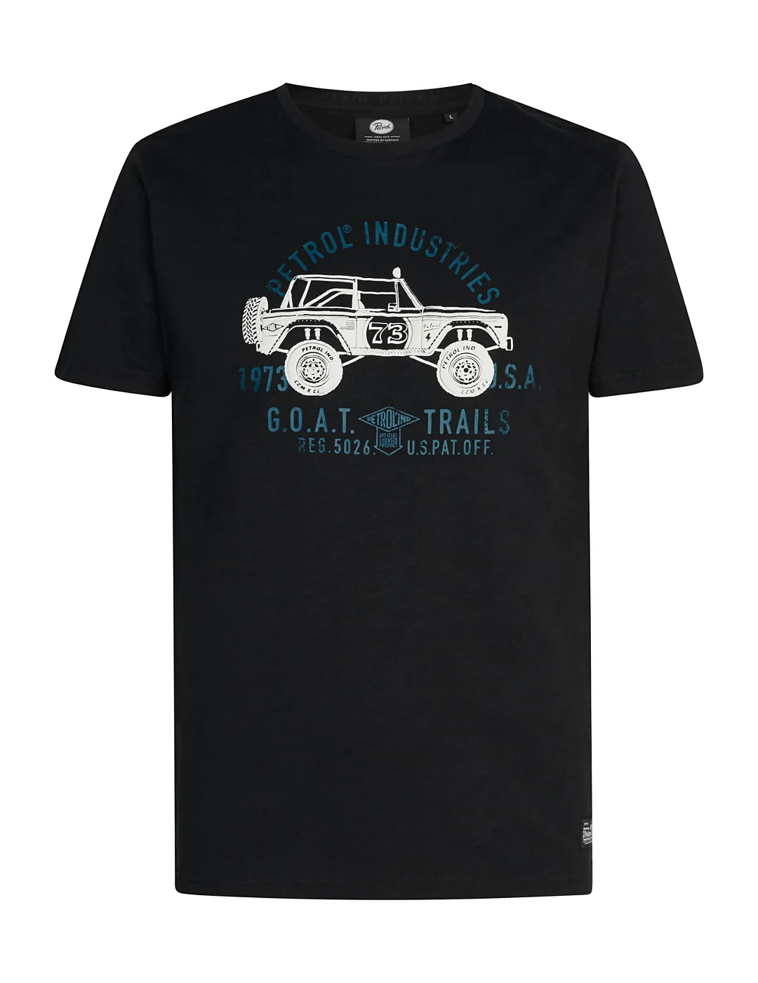 Camiseta Hombre Coche Petrol Industries Negro | Bicos de Fío