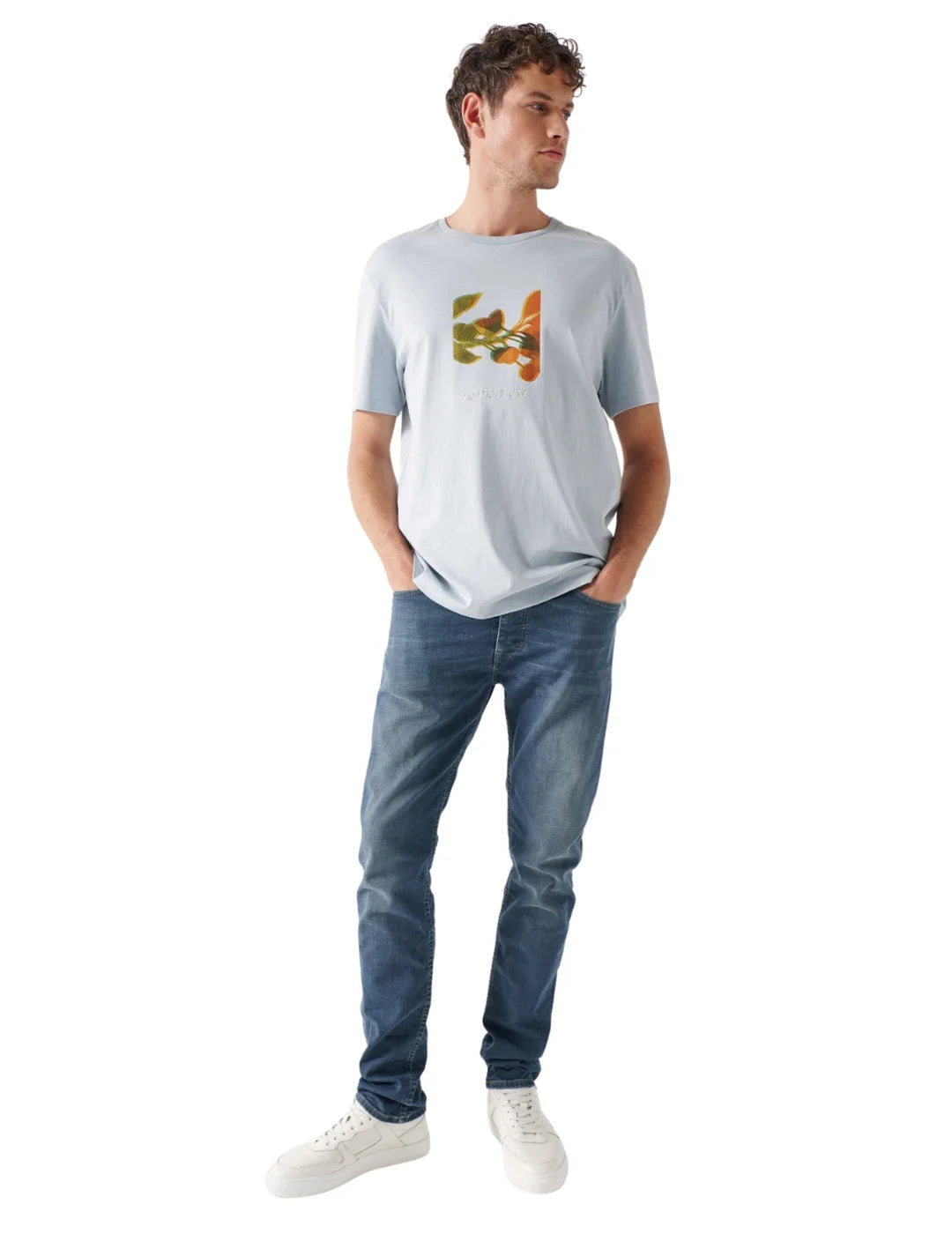 Camiseta Manga Corta Azul Salsa | Bicos de Fío