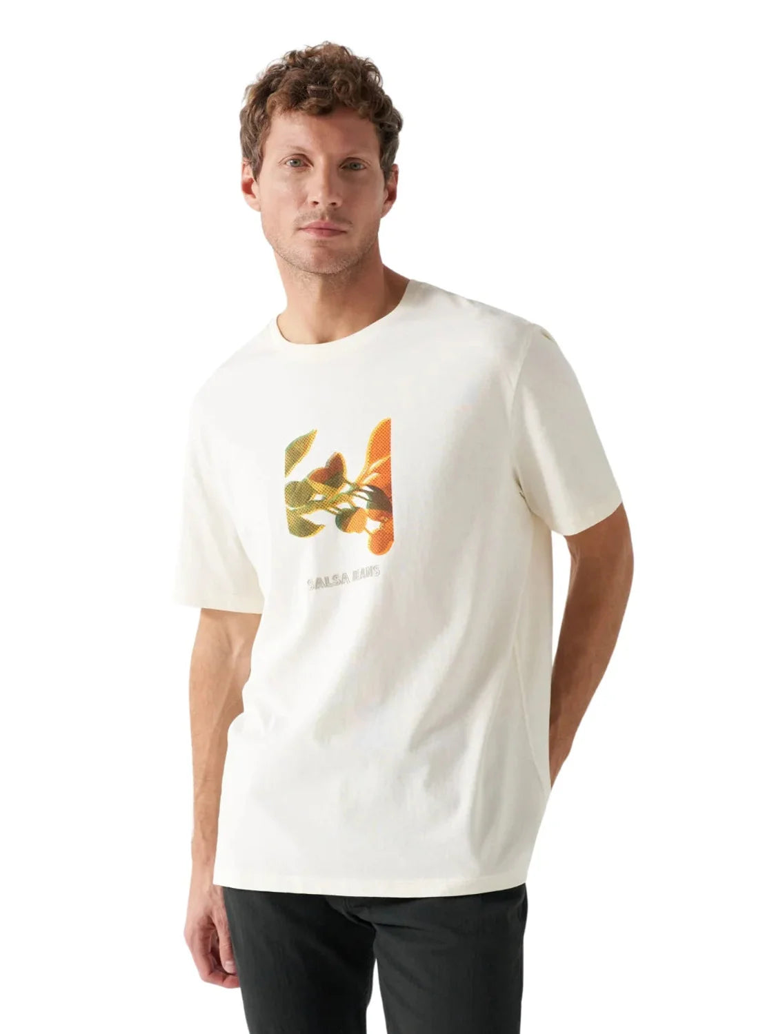 Camiseta Manga Corta Beige Salsa | Bicos de Fío