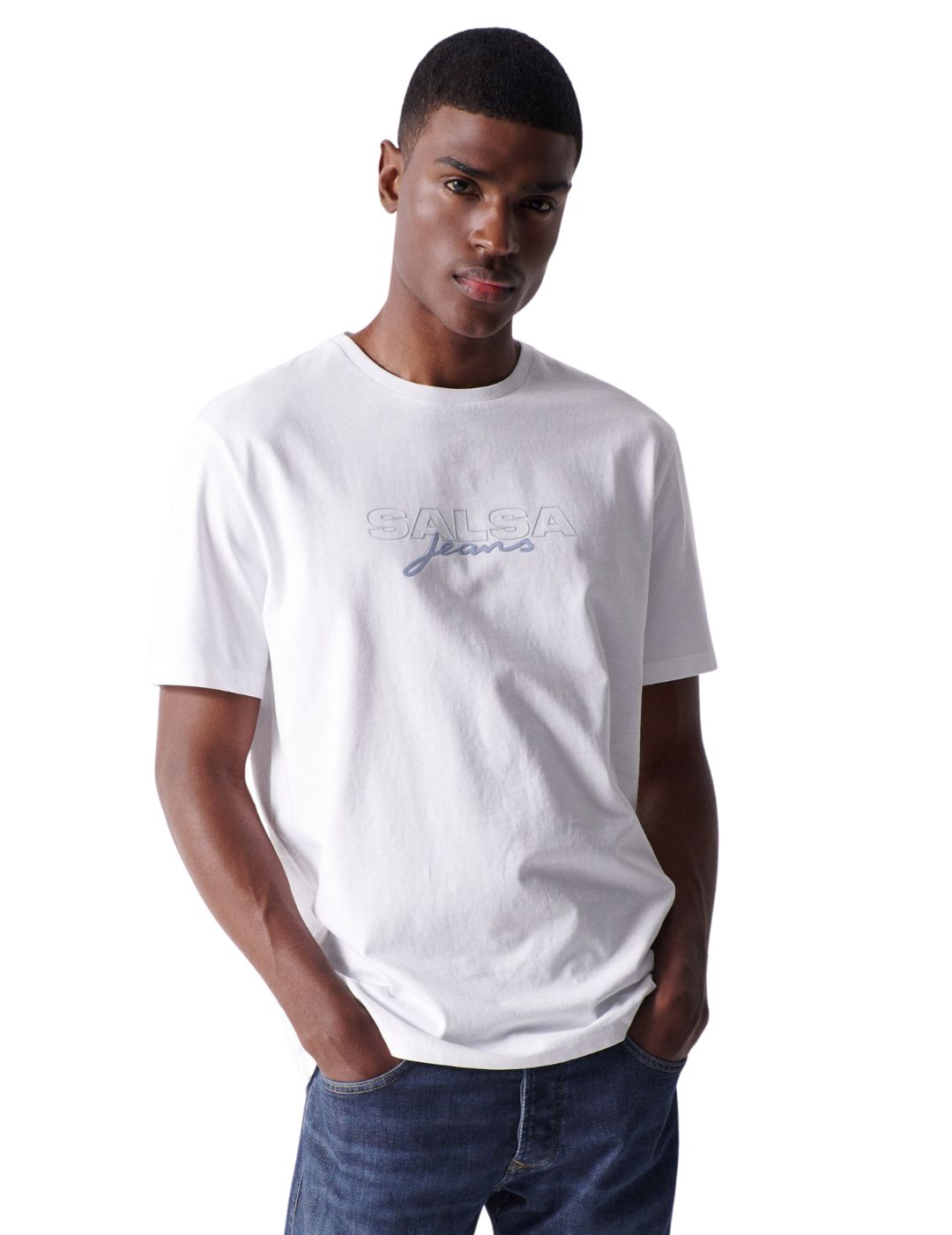 Camiseta blanca Salsa con branding | Bicos de Fío