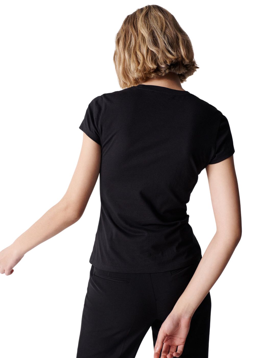 Camiseta negra Salsa branding | Bicos de Fío