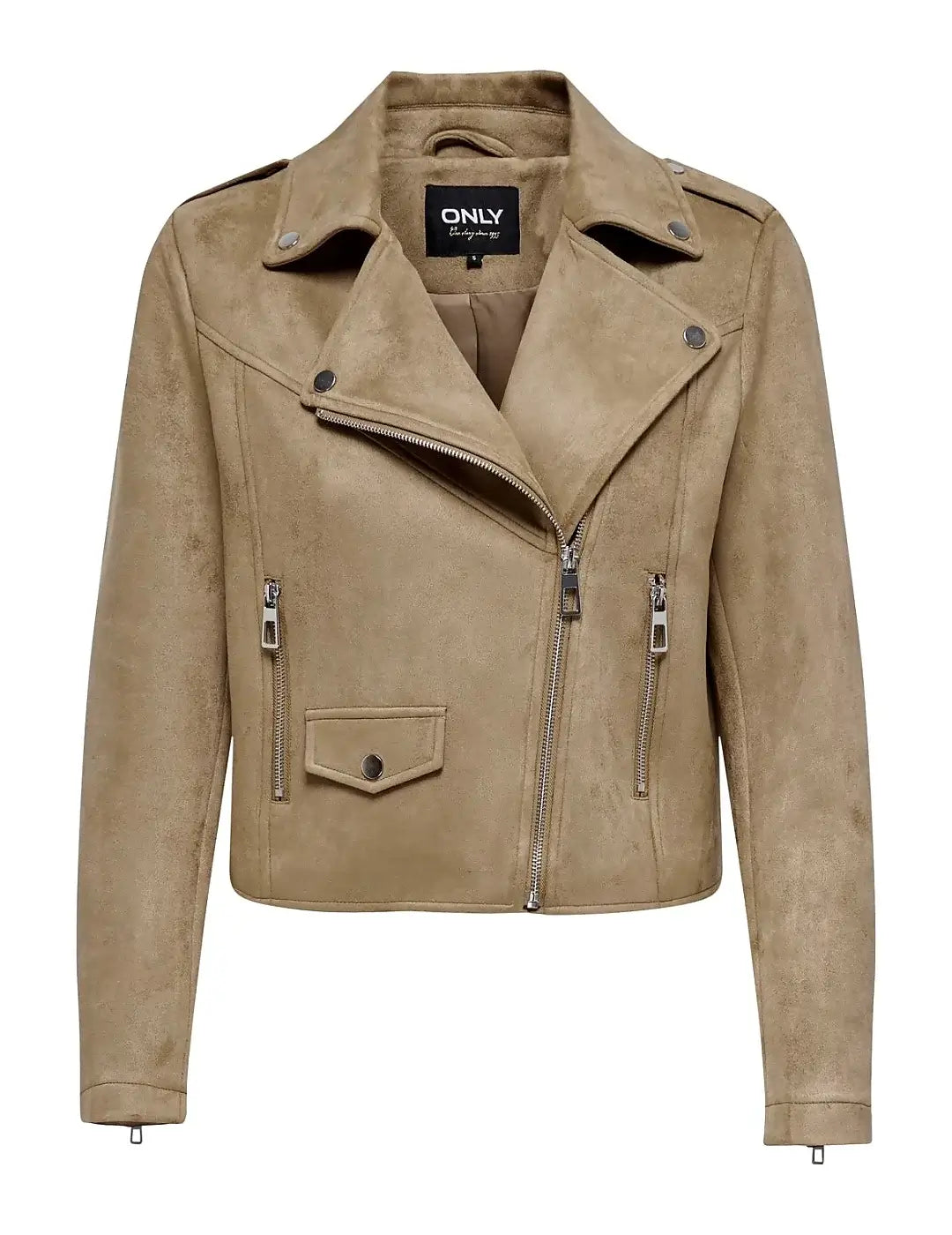 Chaqueta Biker Ante Only Onlscootie Beige | Bicos de Fío