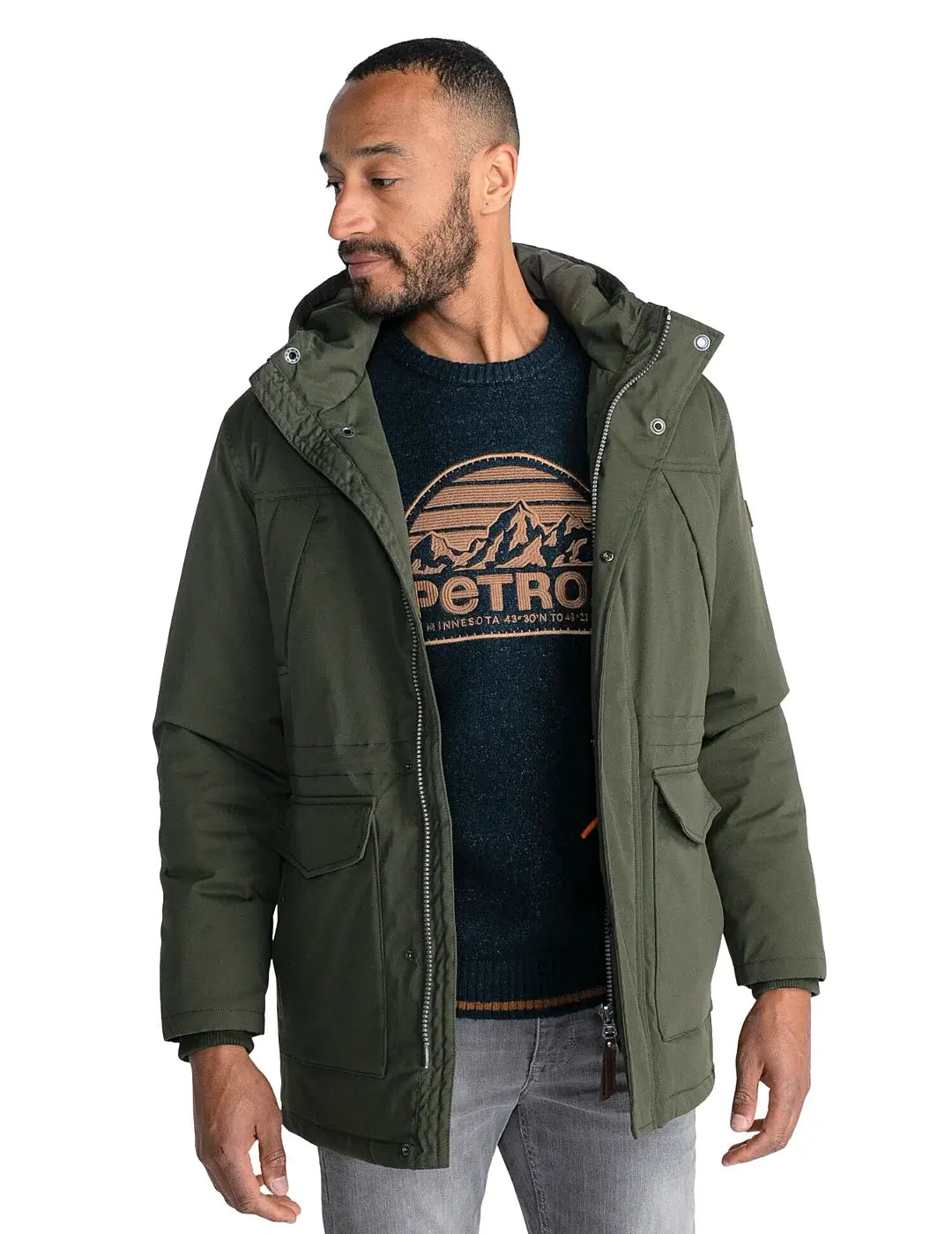 Parka Con Capucha Petrol Industries Verde | Bicos de Fío