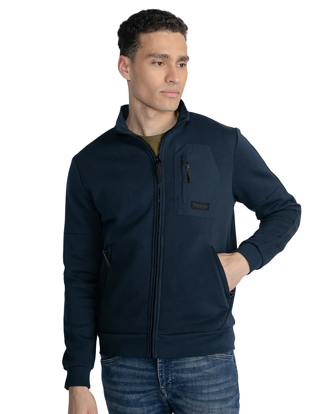 Chaqueta Cremallera Petrol Ind. Azul Marino | Bicos de Fío