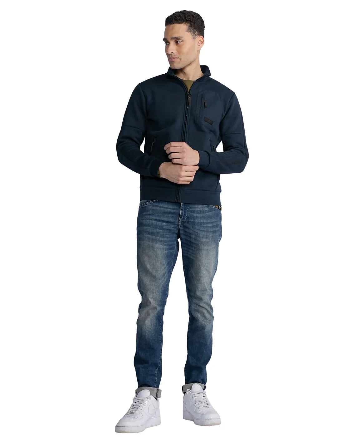 Chaqueta Cremallera Petrol Ind. Azul Marino | Bicos de Fío