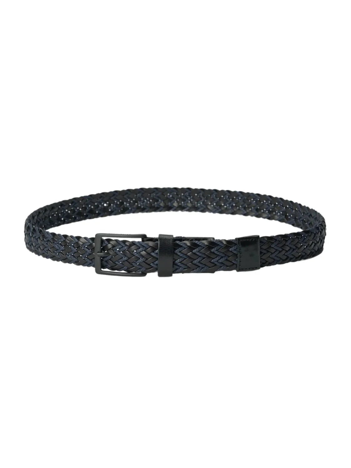 Cinturón Cuero Trenzado Salsa Negro-Azul | Bicos de Fío