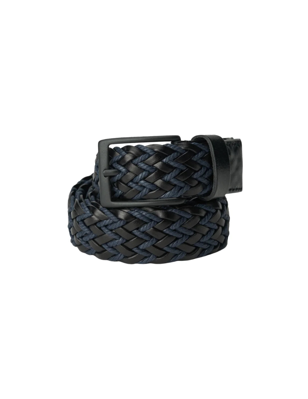 Cinturón Cuero Trenzado Salsa Negro-Azul | Bicos de Fío