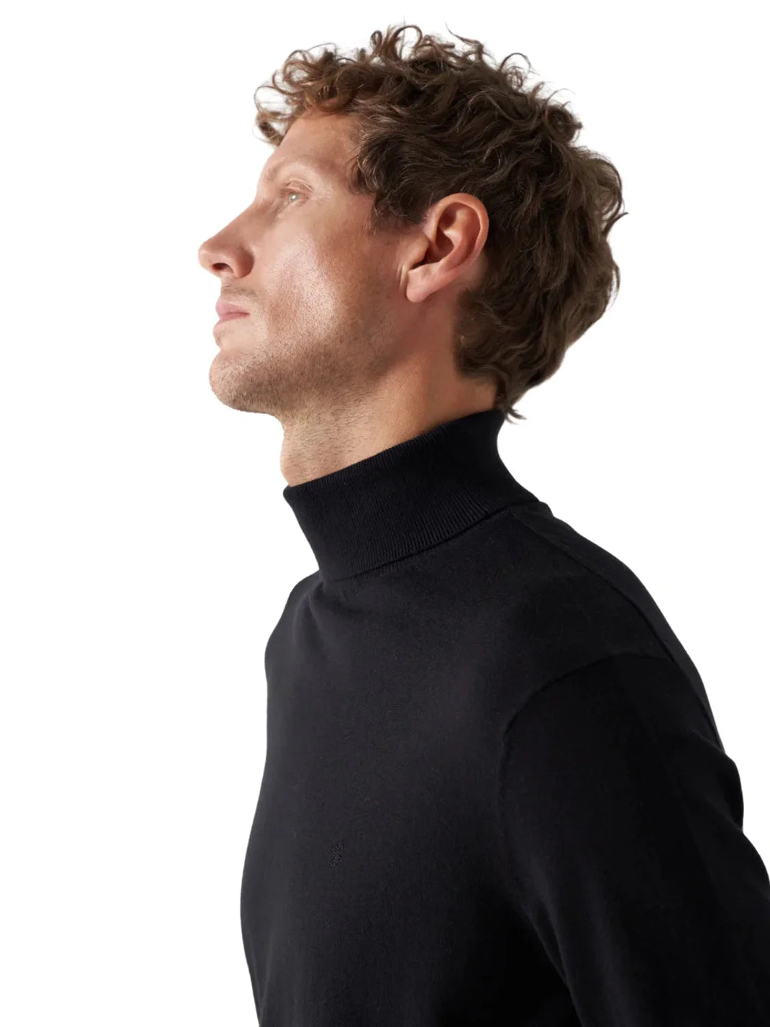 Jersey Cuello Alto Punto Fino Salsa Negro | Bicos de Fío