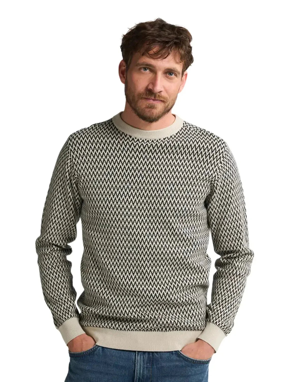 Jersey Jacquard Petrol Industries Juneau Crudo | Bicos de Fío