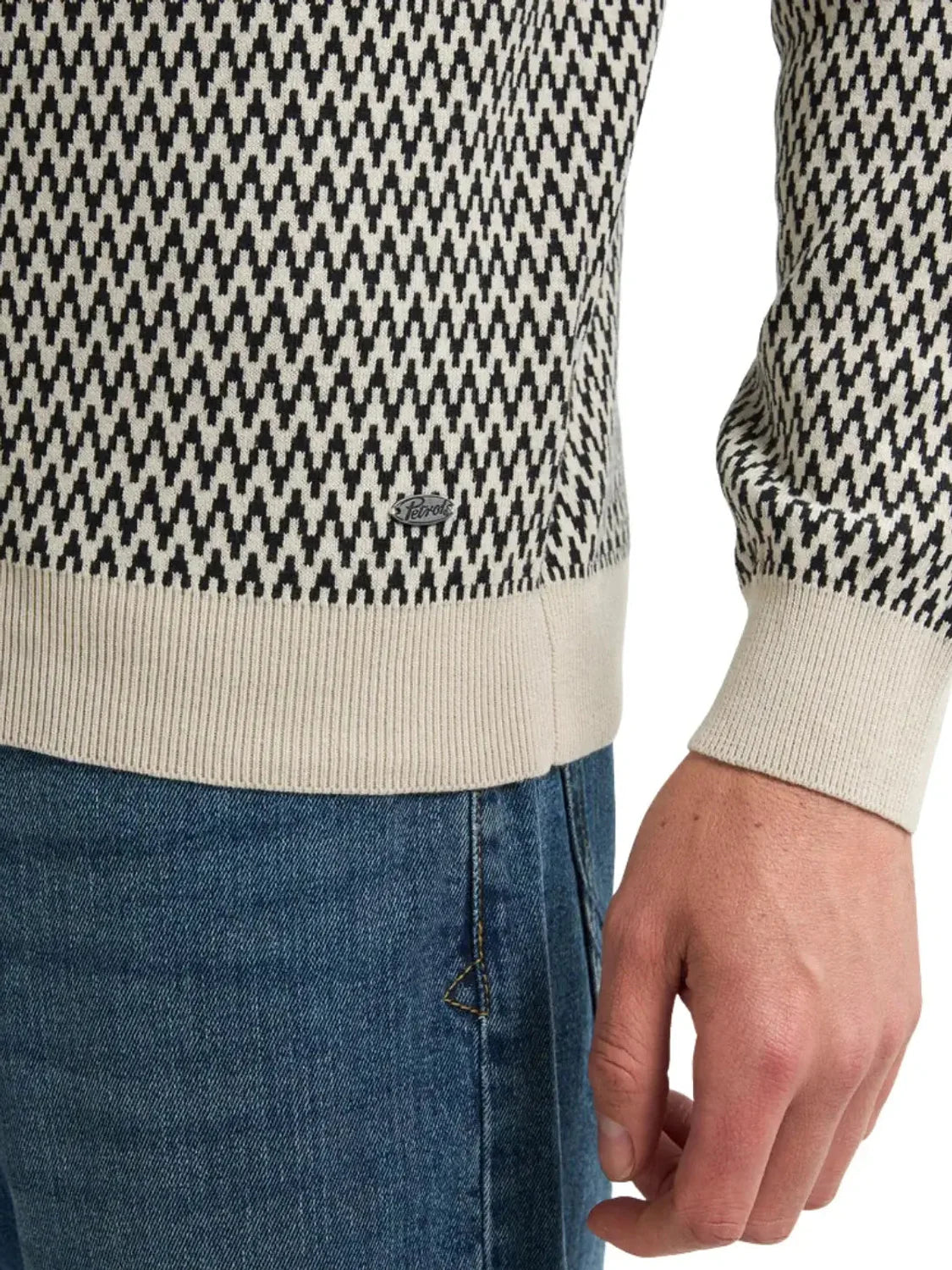 Jersey Jacquard Petrol Industries Juneau Crudo | Bicos de Fío