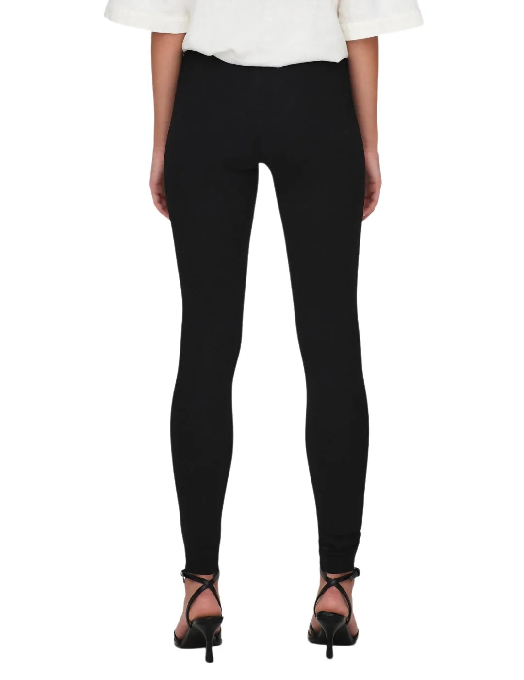 Leggings Skinny Cintura Alta Only Negro | Bicos de Fío