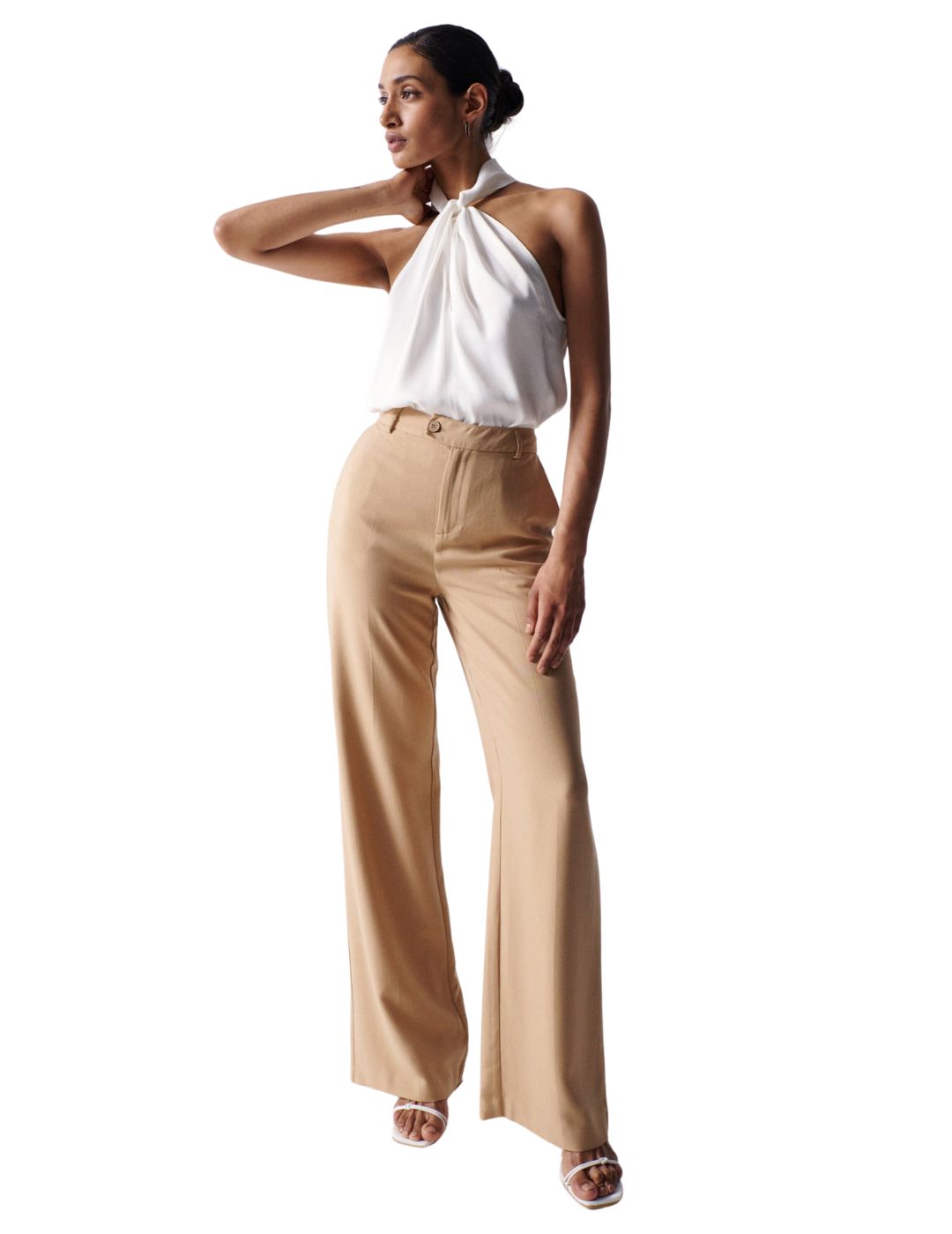 Pantalón Salsa High Rise Marrón | Bicos de Fío