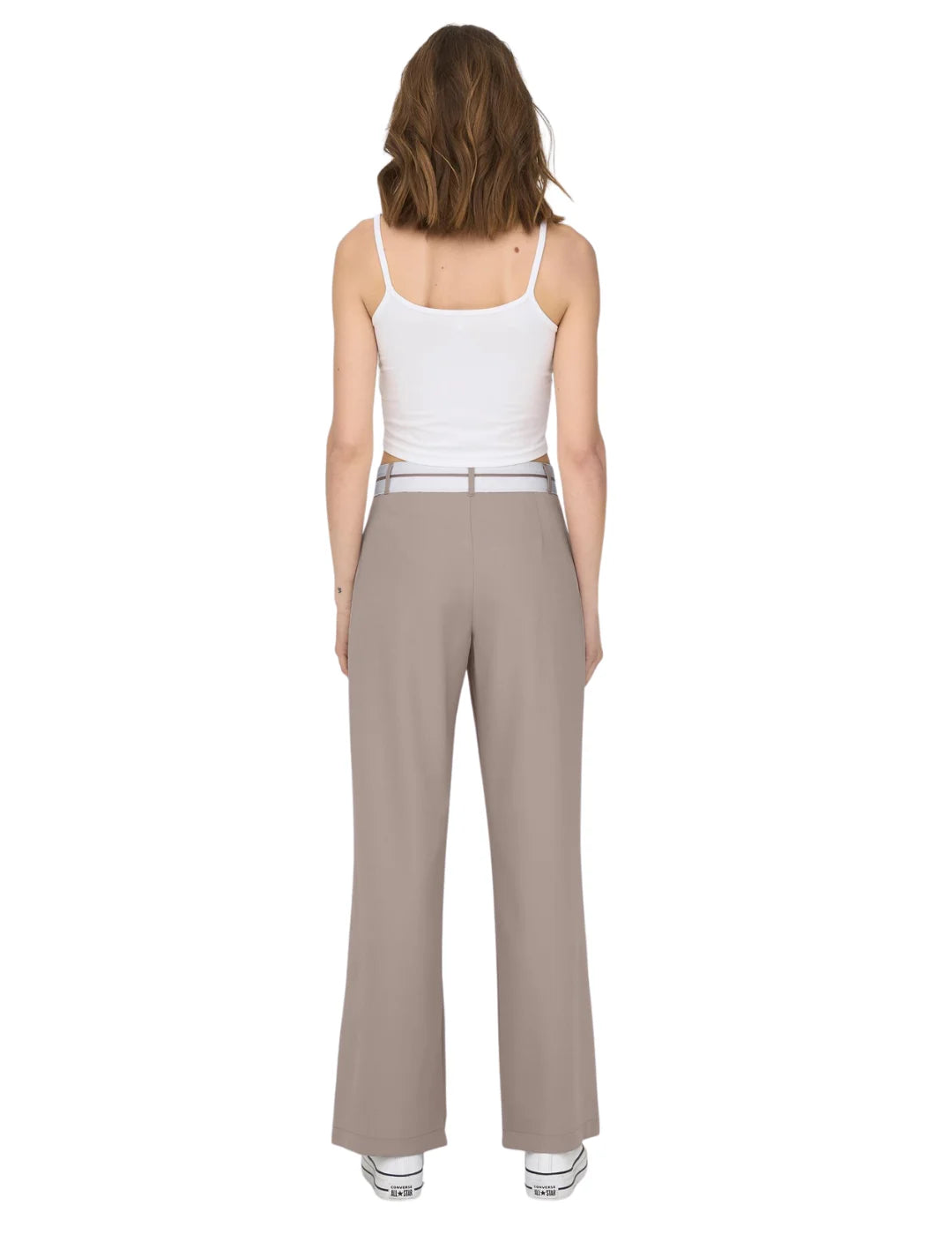 Pantalón Pierna Ancha Only Onlmalika Beige | Bicos de Fío