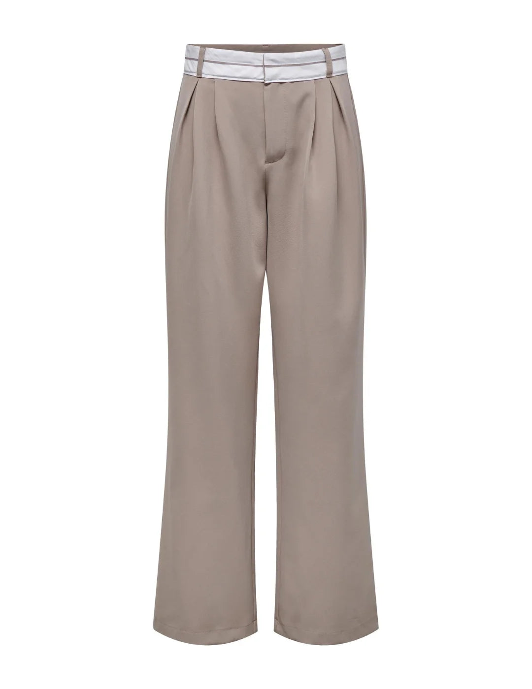 Pantalón Pierna Ancha Only Onlmalika Beige | Bicos de Fío