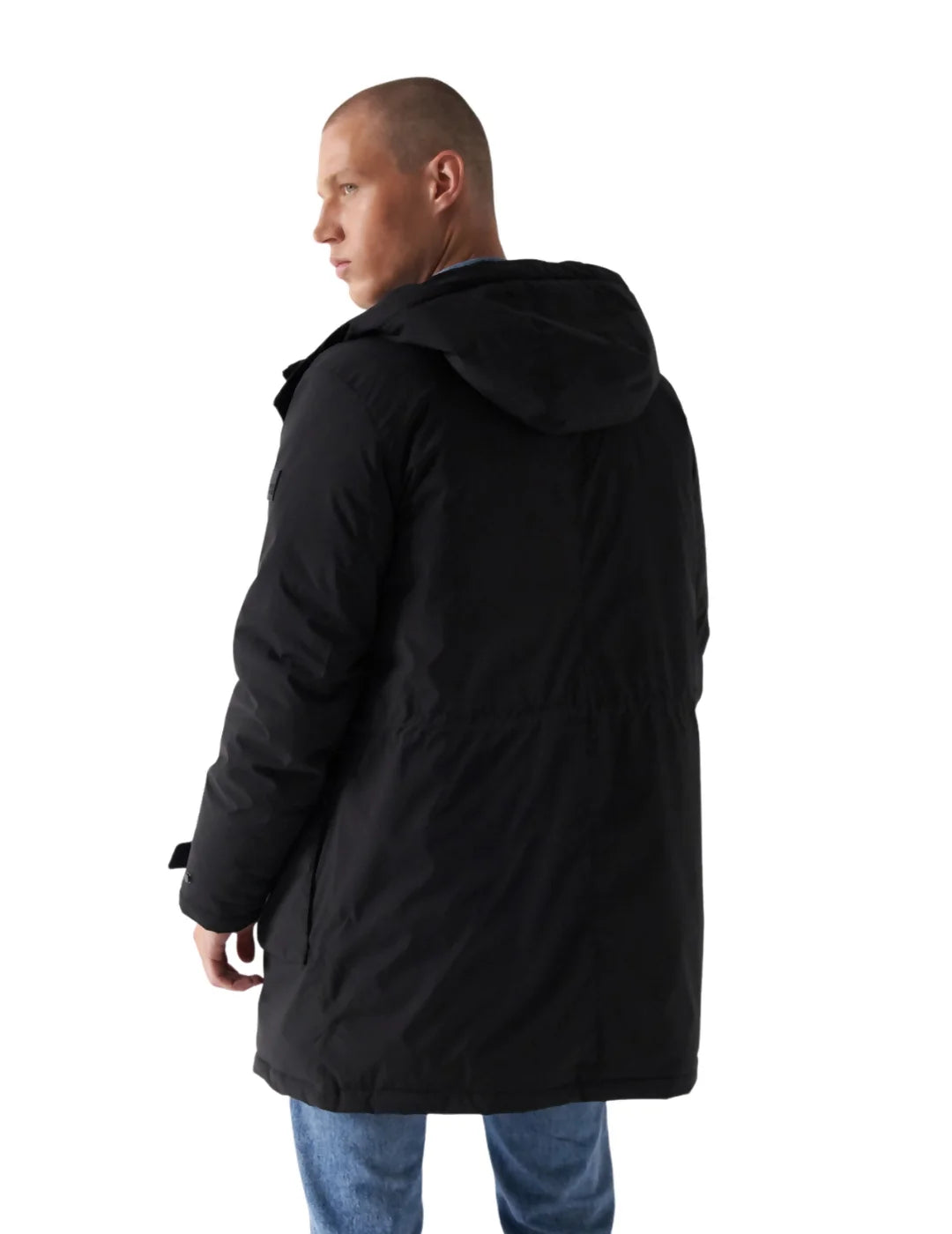 Parka Larga Acolchada Salsa Negro | Bicos de Fío