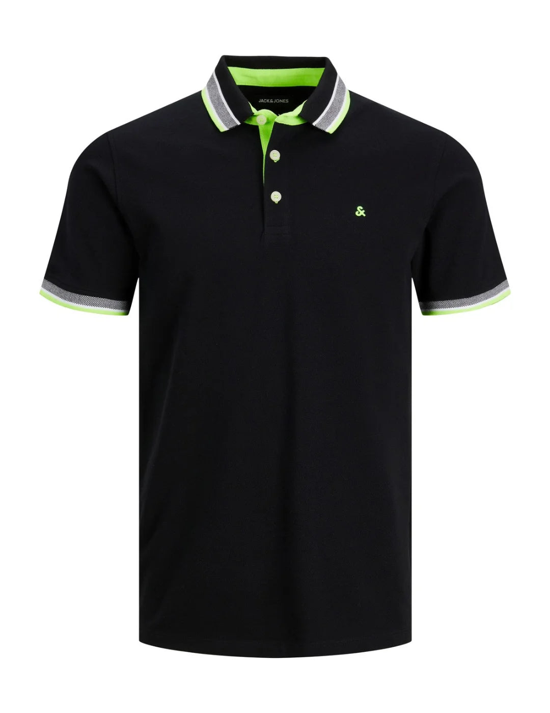 Polo Hombre Jack and Jones Neón Negro | Bicos de Fío