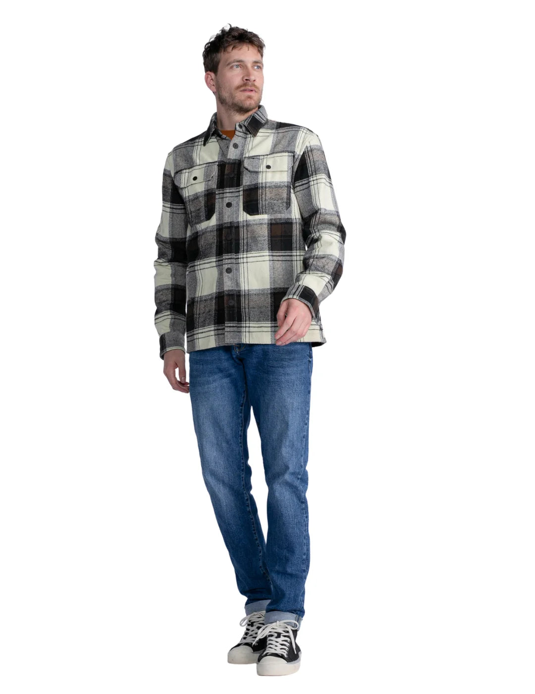 Sobrecamisa Cuadros Petrol Industries Beige | Bicos de Fío