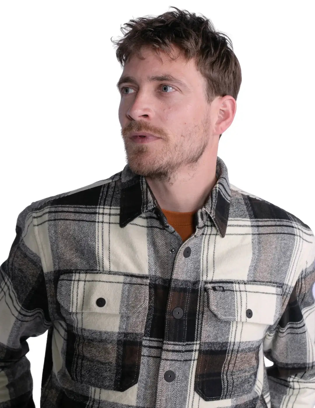 Sobrecamisa Cuadros Petrol Industries Beige | Bicos de Fío