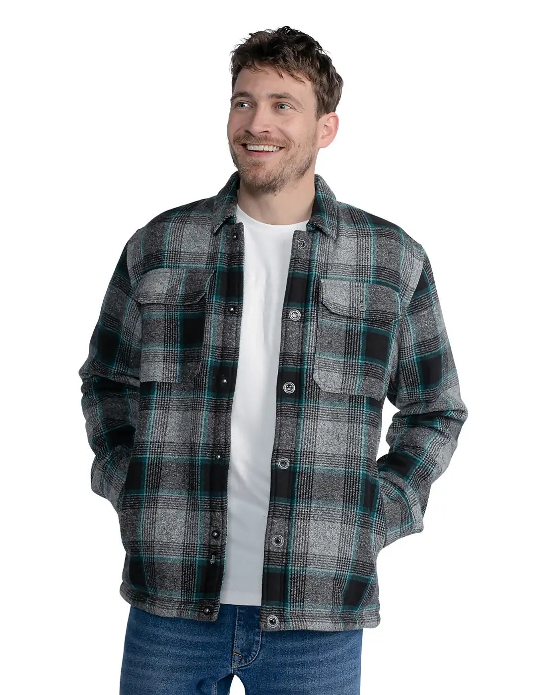 Sobrecamisa Cuadros Petrol Industries Negro | Bicos de Fío