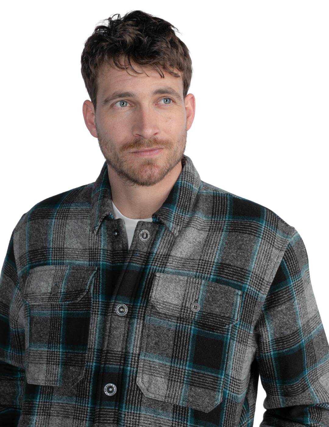 Sobrecamisa Cuadros Petrol Industries Negro | Bicos de Fío