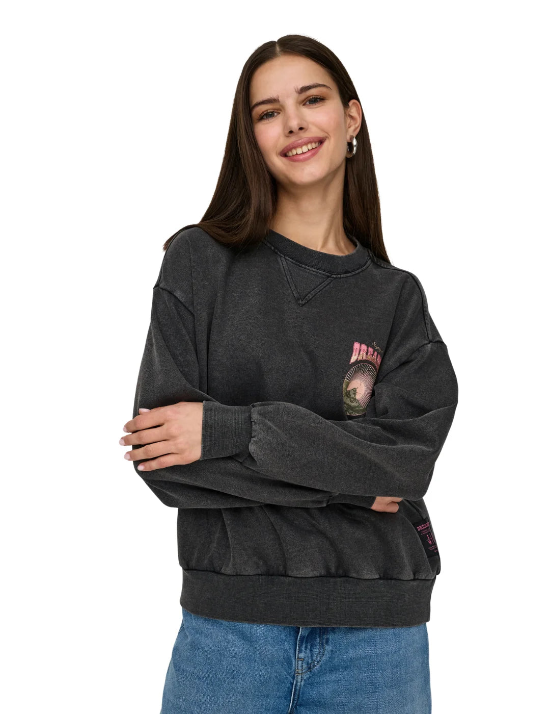 Sudadera ONLY Lucinda Mountain Negro | Bicos de Fío