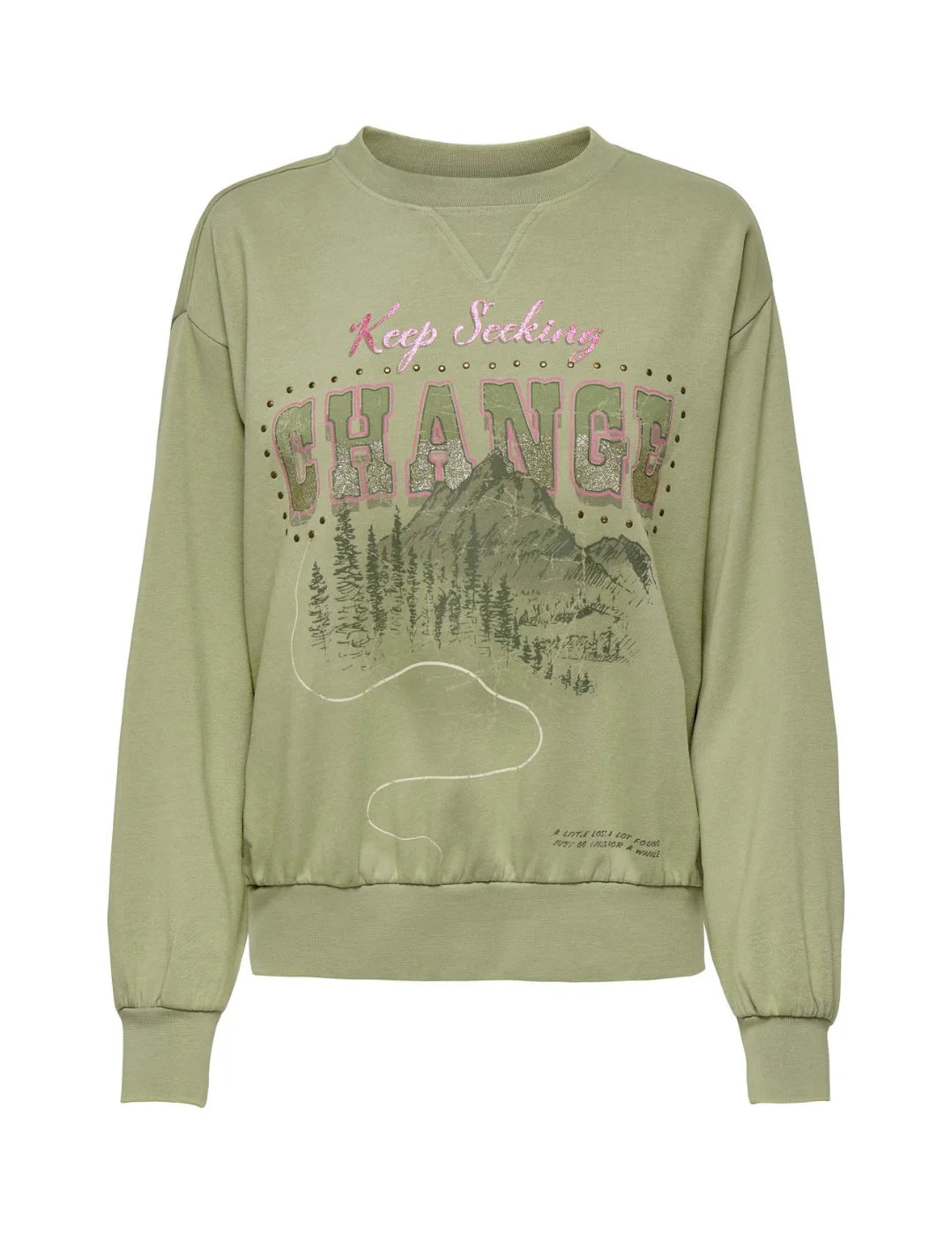 Sudadera ONLY Lucinda Mountain Verde | Bicos de Fío