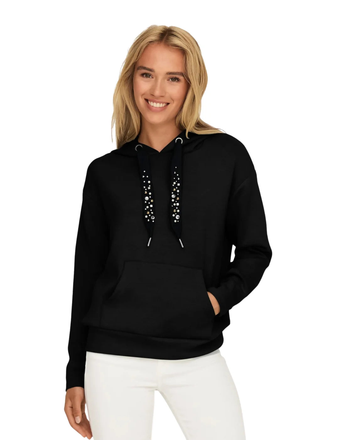 Sudadera Capucha Only Onlfancy Negro | Bicos de Fío