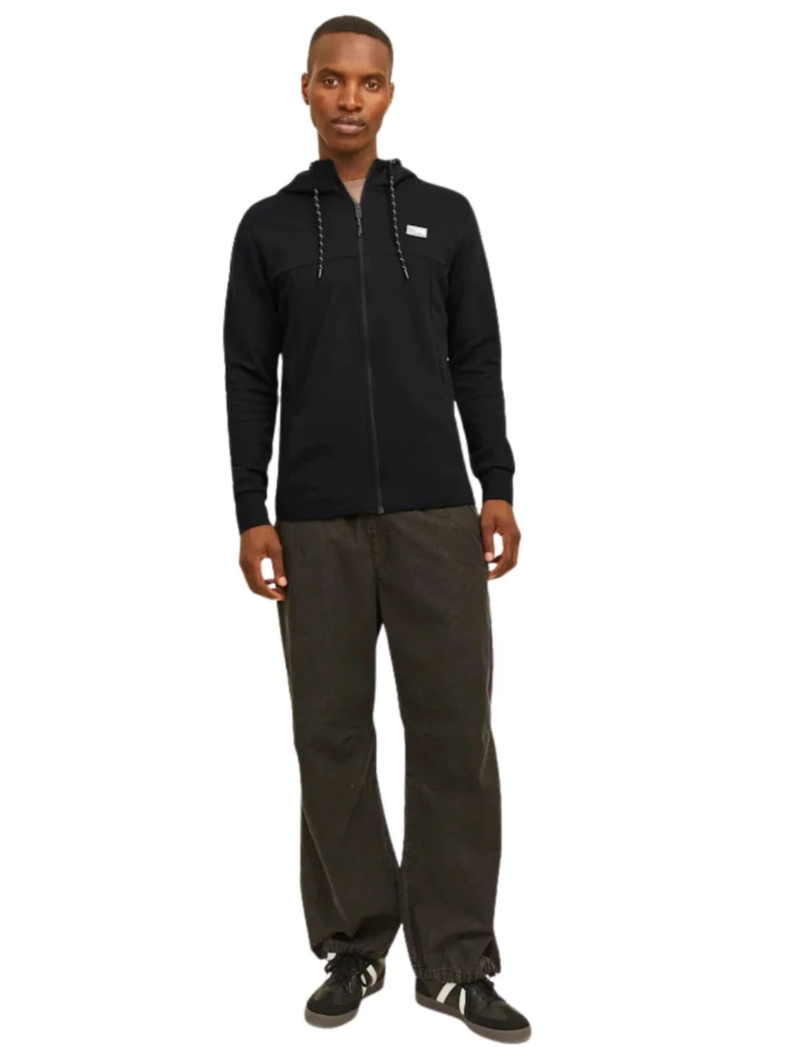 Sudadera Cremallera Jack&Jones Air Negro | Bicos de Fío