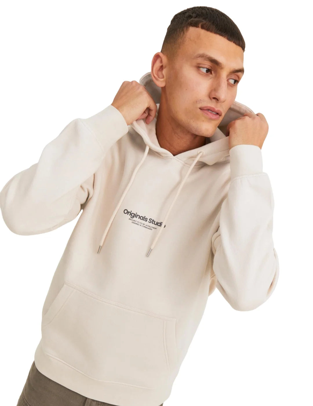 Sudadera beige con capucha Jack and Jones | Bicos de Fío