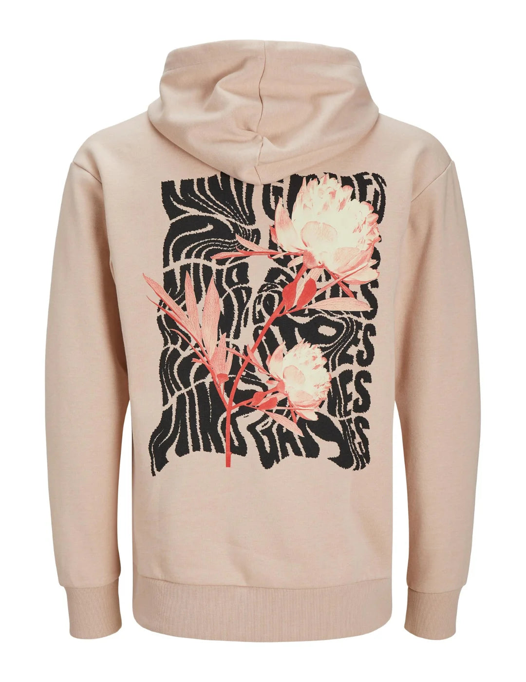 Sudadera Capucha Estampada Jack and Jones Beige | Bicos de Fío