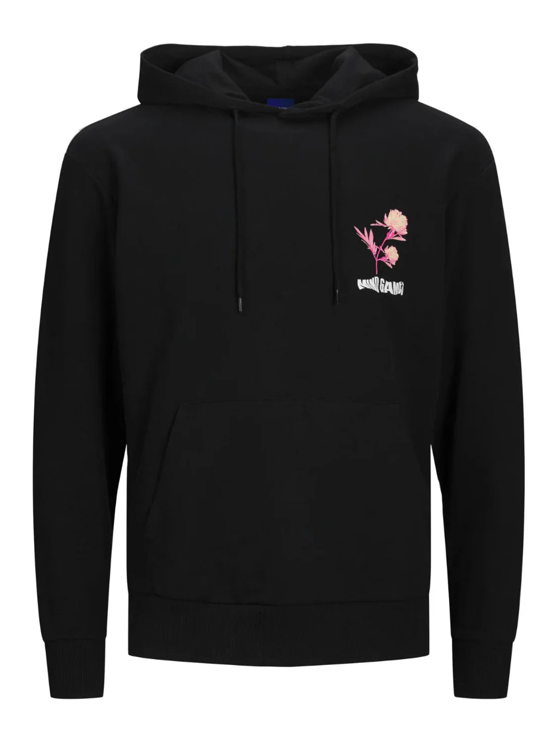 Sudadera Capucha Estampada Jack and Jones Negro | Bicos de Fío